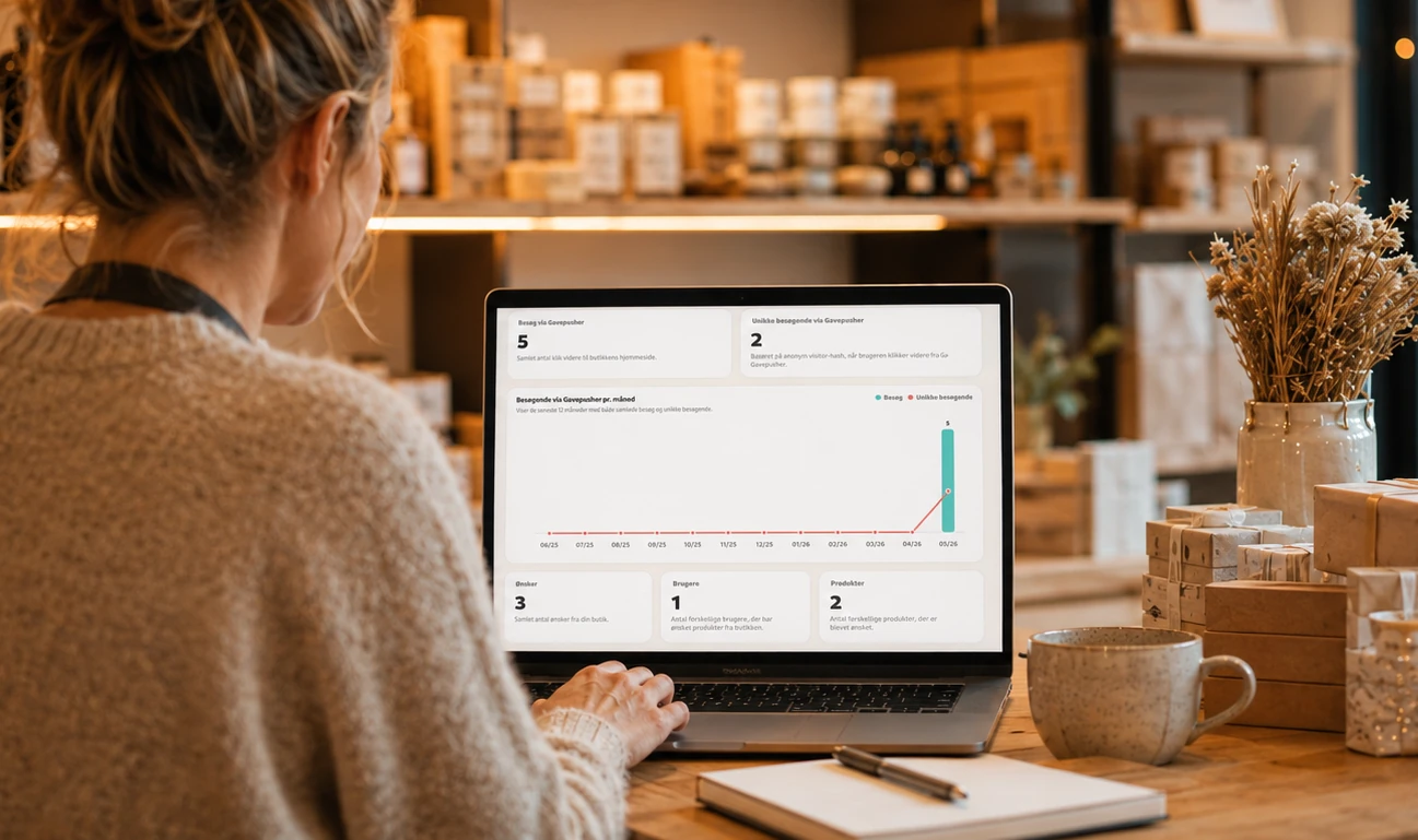 Gavepusher for virksomheder med webshop, widget eller QR-kode